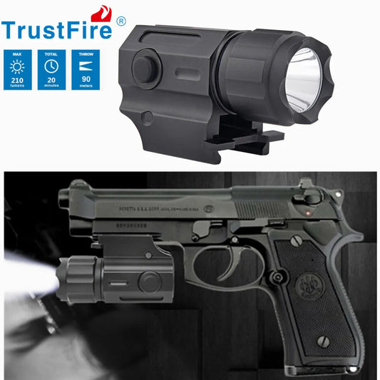 TrustFire-Handheld Tactical Flashlights, 210 Lumens, Pistol Weapon,