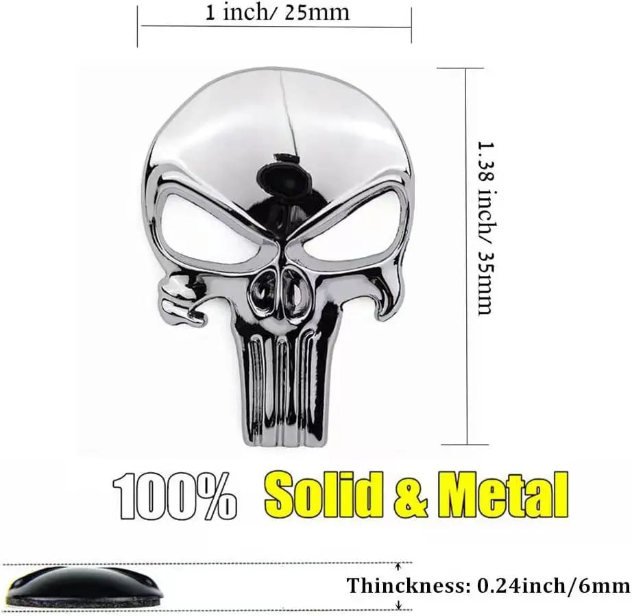 3D Solid Metal Sticker Tactical Skull for Motorcycle Car Decoration