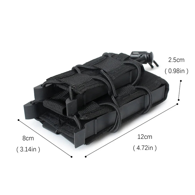 5.56 9mm Magazine Pouch  AK AR M4 AR15 Double Magazine Bag Rifle Pitol