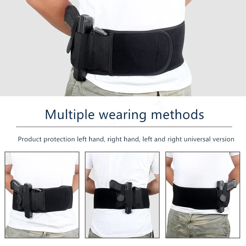 Military Pistol Holster Tactical Belt - Elastic Wide Belt, Hidden Gun