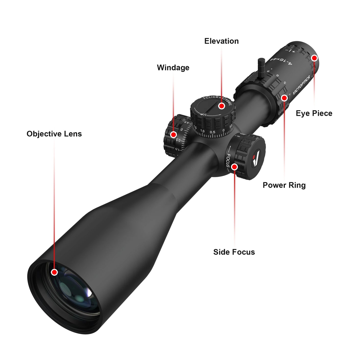 VictOptics S4 4-16X44 MDL Airsoft Sight Hunting Tactical Rifle Scopes