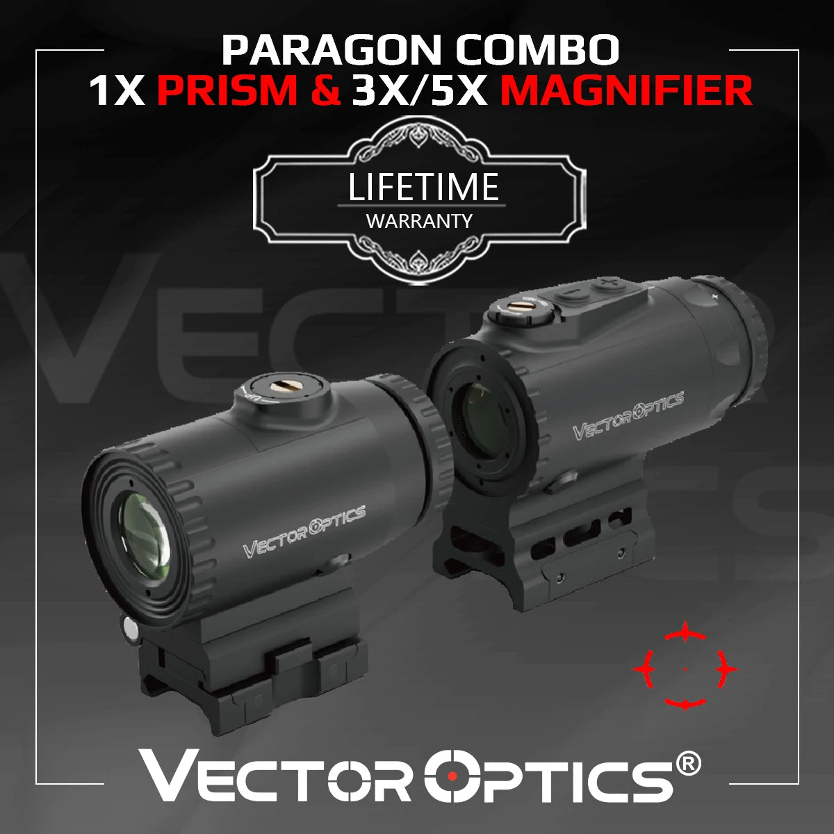 Vector Optics Paragon Series 1x Prism Scope & 3x/5x Magnifier