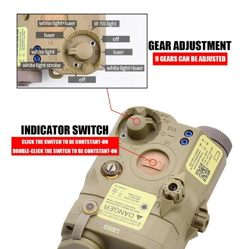 PEQ-15 Red/Green Dot IR Laser Sight LA-PEQ15 Tactical Weapon Light