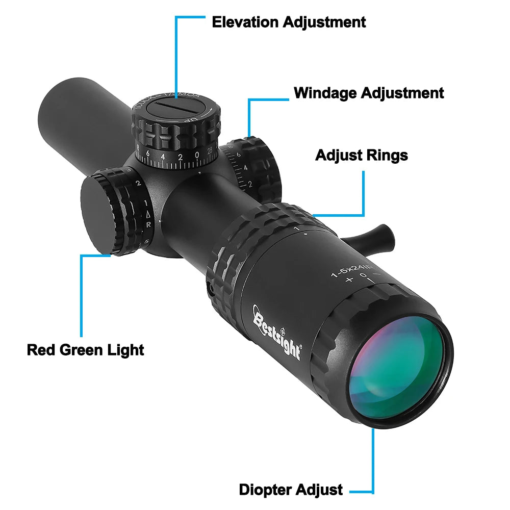 Bestsight 1-5X24 IR Hunting Rifle Scope Optical Sight Airsoft Air