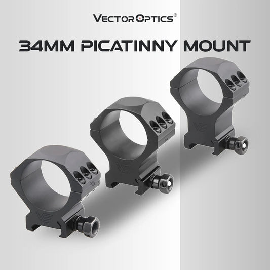 Vector Optics Tactical 34mm Scope Rings Mount Fit Picatinny Airsoft