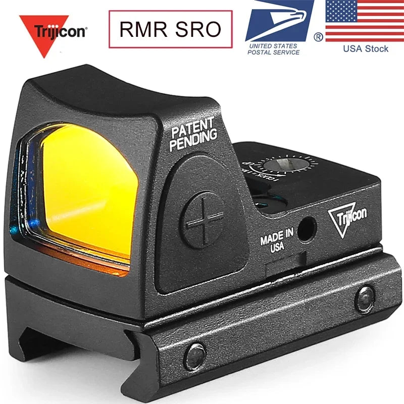 Tactical Metal Trijicon RMR Red Dot Sight Adjustable Collimator Pistol