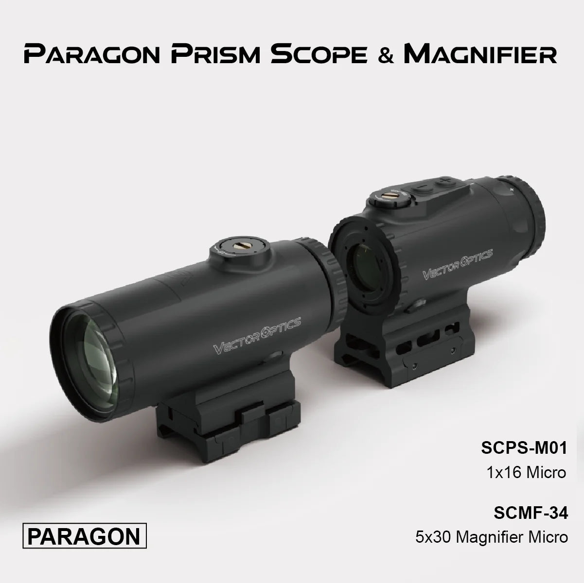 Vector Optics Paragon Series 1x Prism Scope & 3x/5x Magnifier